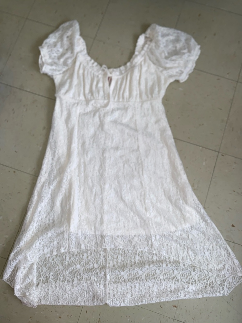 NWT WHITE LACE FESTIVAL PEASANT DRESS JRS 21